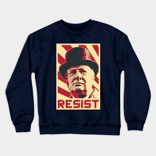 Winston Churchill Resist Retro Propaganda Crewneck Sweatshirt